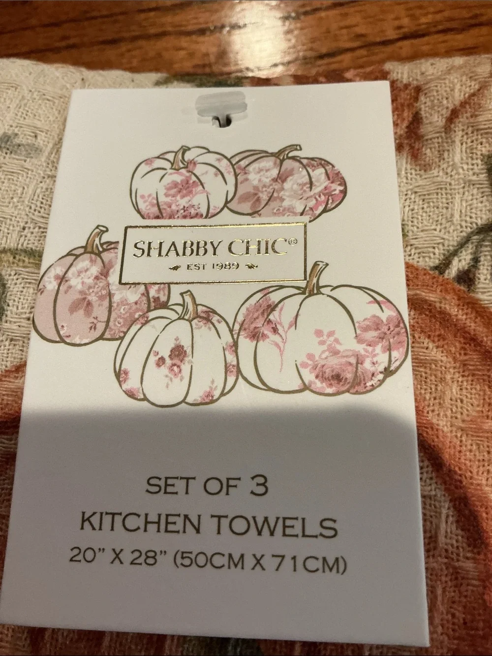 Shabby Chic Fall / Autumn Kitchen Towels - Set of 3